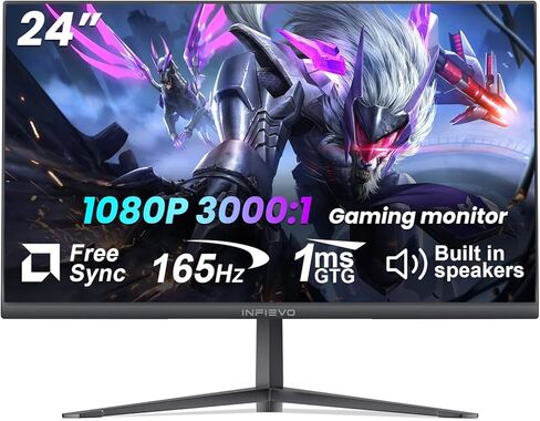 Gaming Monitor 23.8 Inch Full HD 1080p VA Display 100Hz with HDMI, VGA, Frameless, VESA Mountable, Ergonomic Tilt, Ultra-Thin Eye Care PC Monitor in Kuwait