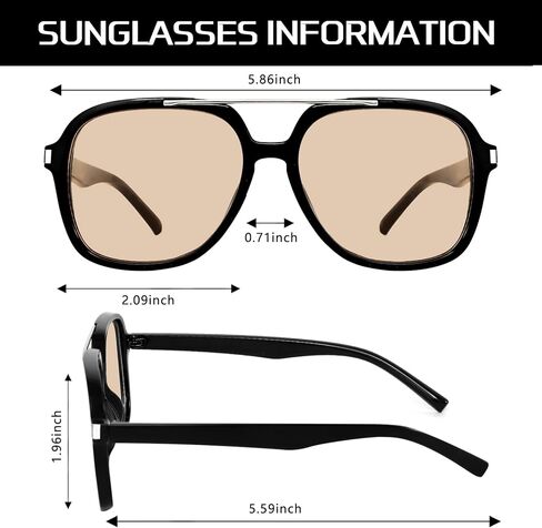 Retro Aviator Sunglasses for Women Men 2026 Square Top Bar Sun Glasses Sunnies 70s Lightweight Shades in Saudi Arabia