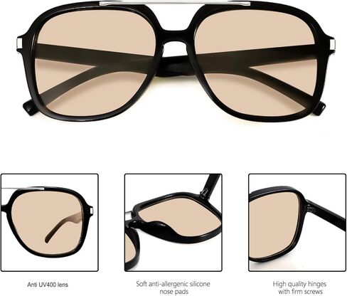 Retro Aviator Sunglasses for Women Men 2026 Square Top Bar Sun Glasses Sunnies 70s Lightweight Shades in Saudi Arabia