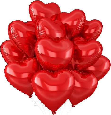Pink Blue White Heart Foil Balloons,12Pcs 18Inch Heart Shaped Balloons in Kuwait