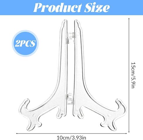 Plate Display Stands, Acrylic Display Stand, 6" Clear Folding Easel Stand, Acrylic Home Decoration Display-Holder for Card, Frame, Picture, Magazine, Book, CD in Saudi Arabia