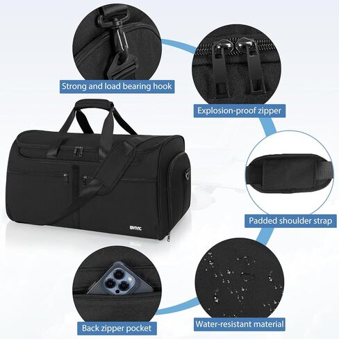 Duffle Garment Bag For Travel Convertible Garment Bag With Shoe Compartment, 2 in 1 Detechable Shoulder Strap Carry On Duffel Bag For Men Women in Saudi Arabia