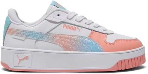 PUMA Kids Girls Carina Street Sparkle Fade Lace Up Sneakers Shoes Casual - White in Kuwait