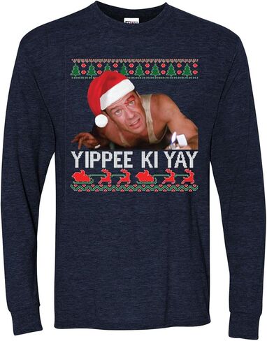 ملابس برية مخصصة Yippee Ki Yay Nakatomi Ugly Christmas للرجال بأكمام طويلة in Kuwait