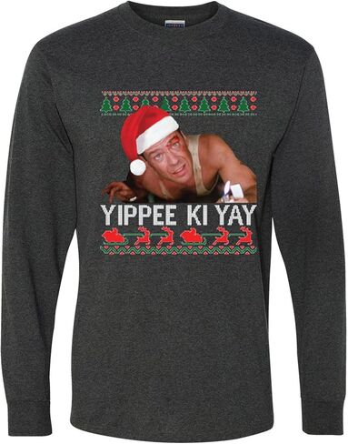 ملابس برية مخصصة Yippee Ki Yay Nakatomi Ugly Christmas للرجال بأكمام طويلة in Kuwait
