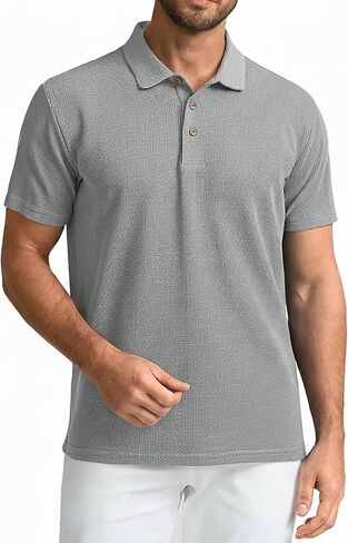 SAMERM Mens Zipper Polo Shirts Short Sleeve Casual Fashion Stylish Knit Polo T Shirt for Men in Kuwait