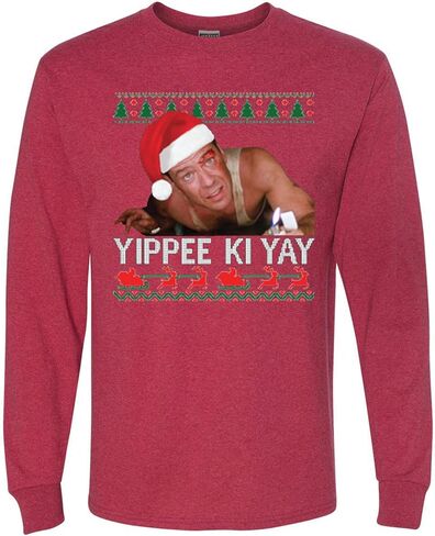 ملابس برية مخصصة Yippee Ki Yay Nakatomi Ugly Christmas للرجال بأكمام طويلة in Kuwait