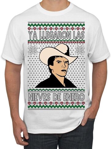 يا Llegaron Las Nieves De Enero Chalino يناير سترة عيد الميلاد القبيحة الثلجية للرجال والنساء للجنسين، قمصان علوية in Kuwait