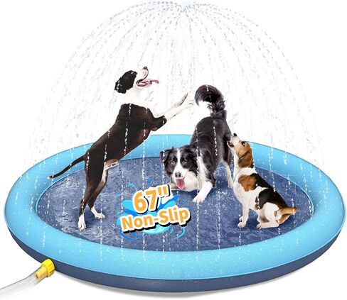 وسادة سبلاش للكلاب، 59 بوصة مضادة للانزلاق بسمك 0.55 مم، وسادة رش لحمام السباحة للكلاب، ألعاب صيفية للكلاب في الهواء الطلق in Kuwait