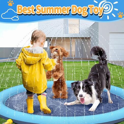 وسادة سبلاش للكلاب، 59 بوصة مضادة للانزلاق بسمك 0.55 مم، وسادة رش لحمام السباحة للكلاب، ألعاب صيفية للكلاب في الهواء الطلق in Kuwait
