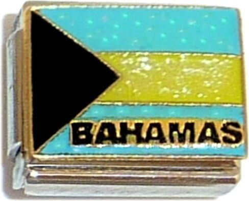 NewCharms Bahamas Flag With Glitter Italian Charm in Saudi Arabia