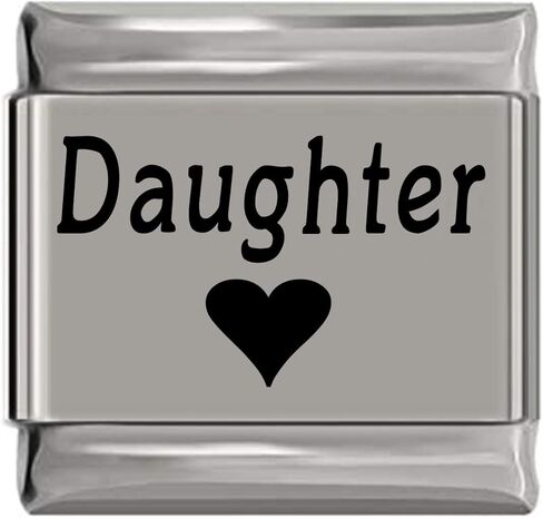 NewCharms Daughter Laser Engraved Italian Charm (9mm Standard Size) in Saudi Arabia