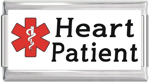 Heart Patient Medical Alert Italian Charm on White Superlink Bracelet Jewelry Link in Saudi Arabia