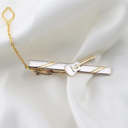 Men's Gold 3D Instrument Tie Clip - Guitar Pattern Tie Clip with Gift Box, Suitable for Music Enthusiasts' Personal Use and Excellent Gift. in Saudi Arabia