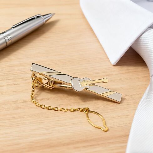 Men's Gold 3D Instrument Tie Clip - Guitar Pattern Tie Clip with Gift Box, Suitable for Music Enthusiasts' Personal Use and Excellent Gift. in Saudi Arabia