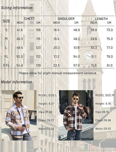 MAGNIVIT Flannel Shirt for Men Brushed Cotton Plaid Shirt Jacket Spring Fall Casual Long Sleeve Button Down Shacket 2 Pockets in Saudi Arabia
