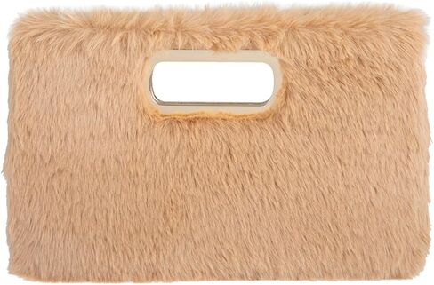 Faux Fur Top Handle Clutch Purse in Saudi Arabia