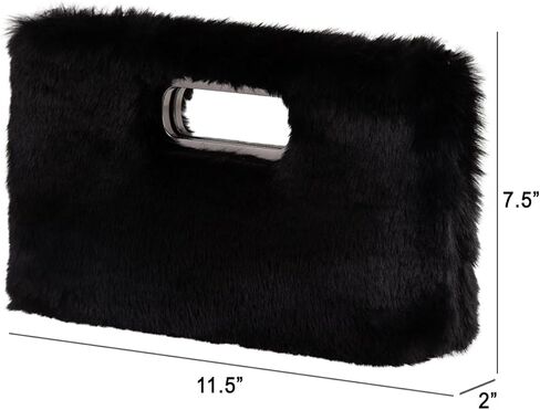 Faux Fur Top Handle Clutch Purse in Saudi Arabia