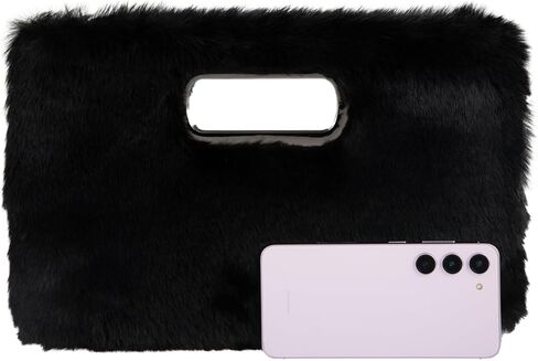 Faux Fur Top Handle Clutch Purse in Saudi Arabia