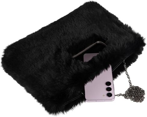 Faux Fur Top Handle Clutch Purse in Saudi Arabia