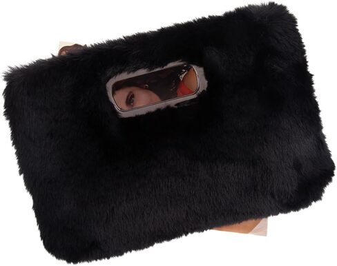 Faux Fur Top Handle Clutch Purse in Saudi Arabia