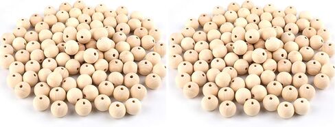Foraineam 300 Pieces 16mm Natural Wood Beads Unfinished Round Wooden Loose Beads Wood Spacer Beads for Craft Making in Saudi Arabia