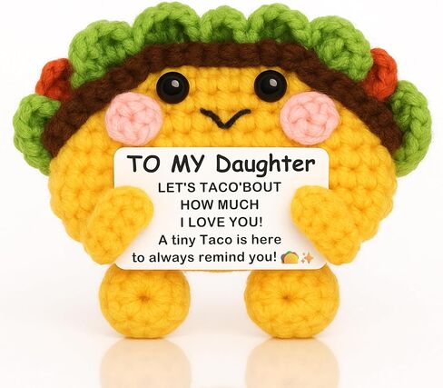 JoycuFF Birthday Gifts Positive Crochet Taco, Valentines Day Emotional Support Taco, Graduation Anniversary Thanksgiving Birthday Gift for Women Men Son Mom Daughter Granddaughter in Saudi Arabia