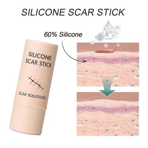 60% Silicone Scar Stick, Skin Scar Solutions for Face and Body, Stick Applicator Manual Massage, with Centella Asiatica Extracts and Vitamin E, Soothing & Gentle for All Skin Scar Types in Saudi Arabia