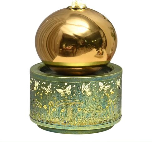 Indoor Tabletop Round Water Fountain - Home Kitchen Office Decoration Modern Design Style - Spinning Orb Abletop Fountains for Home Office Bedroom Relaxation Blue in Saudi Arabia