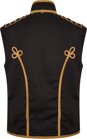 Ro Rox Sleeveles Jacket Adam Men's Military Marching Band Drummer Music Festival, Black, L in Saudi Arabia