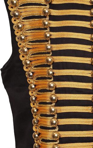 Ro Rox Sleeveles Jacket Adam Men's Military Marching Band Drummer Music Festival, Black, L in Saudi Arabia