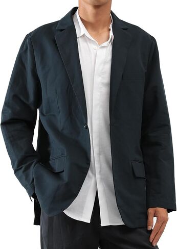 Blazer for Men Lightweight Linen Cotton Regular Fit Sport Coat One Button Casual Business Wedding Jacket in Saudi Arabia