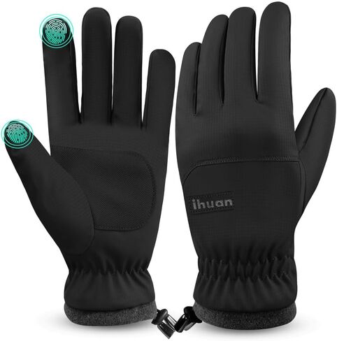 ihuan Winter Waterproof Ski Gloves Men Women, Snow Warm Cycling Cold Weather, Driving Biking Running in Kuwait