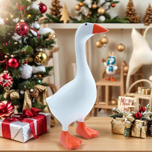 Desktop Goose Statue 7 inch Cute Resin Figurine for Office Desk Decor, Funny Home & Tabletop Decoration, Unique Housewarming Gifts for Women, Idea,White in Saudi Arabia