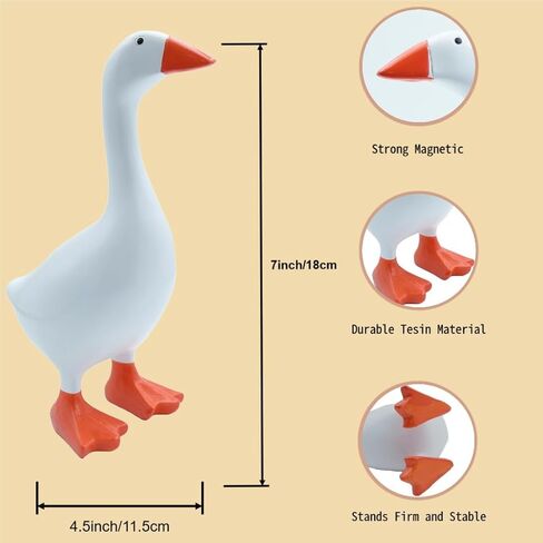 Desktop Goose Statue 7 inch Cute Resin Figurine for Office Desk Decor, Funny Home & Tabletop Decoration, Unique Housewarming Gifts for Women, Idea,White in Saudi Arabia