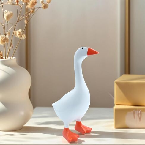 Desktop Goose Statue 7 inch Cute Resin Figurine for Office Desk Decor, Funny Home & Tabletop Decoration, Unique Housewarming Gifts for Women, Idea,White in Saudi Arabia