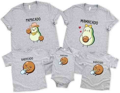 تي شيرتات عائلية متطابقة، قميص عائلة الأفوكادو، قميص Papacado Mamacado Babycado، تي شيرت عائلي لطيف على شكل فاكهة، تي شيرت هدية Mama Dad، تي شيرت يكشف عن الحمل، هدية جديدة للوالدين in Kuwait