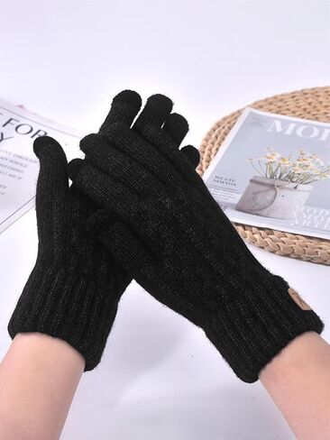 Men's Thermal Fleece Lined Winter Gloves - Thermal Knit Touchscreen Gloves for Cold Weather in Saudi Arabia