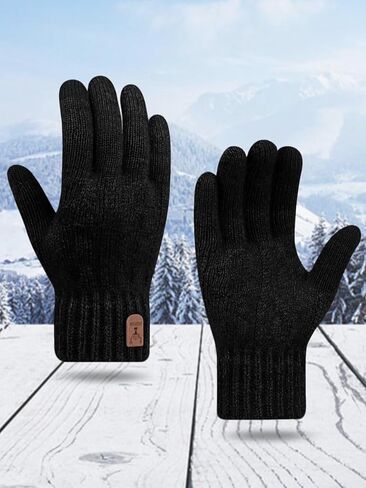 Men's Thermal Fleece Lined Winter Gloves - Thermal Knit Touchscreen Gloves for Cold Weather in Saudi Arabia
