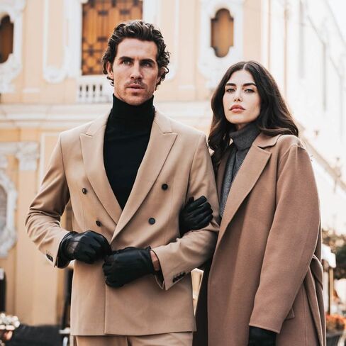 Fratelli Orsini Winter Gloves Giovanni Black for Men - Lambskin Leather Gloves with cashmere lining - color Black in Saudi Arabia