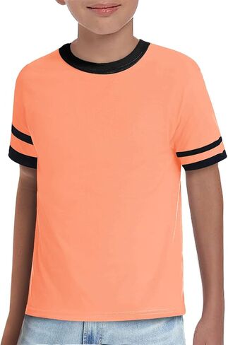ZDC Boys Short Sleeve T Shirts 2026 Kids Summer Crewneck Color Block Tops Fashion Tees 5-14 Years in Saudi Arabia
