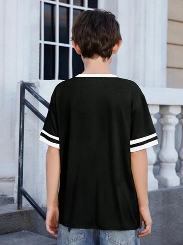 ZDC Boys Short Sleeve T Shirts 2026 Kids Summer Crewneck Color Block Tops Fashion Tees 5-14 Years in Saudi Arabia