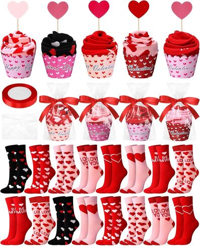 16 Pairs Easter Cupcake Socks for Women Men Bunny Egg Novelty Crew Socks Gift Bulk for Easter Basket Stuffers in Kuwait
