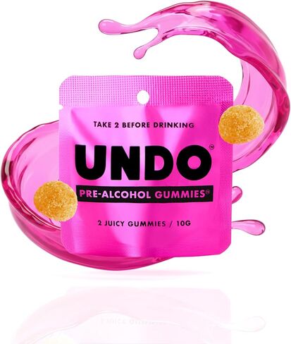 UNDO Gummies® Pre-Alcohol Gummies with DHM, Milk Thistle & Electrolytes | Scientifically-Backed Pre-Drink Supplement That Supports Liver Health & Hydration | Take While Drinking & Wake Up Feeling Great | 15 Servings in Saudi Arabia