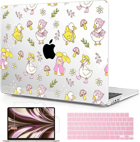 متوافق مع حافظة M3 MacBook Air مقاس 13.6 بوصة إصدار 2022 2023 2024 A2681 M2 A3113 مع معرف اللمس وشاشة Retina، وغطاء بلاستيكي صلب وغطاء لوحة مفاتيح وواقي شاشة، وأقواس in Kuwait