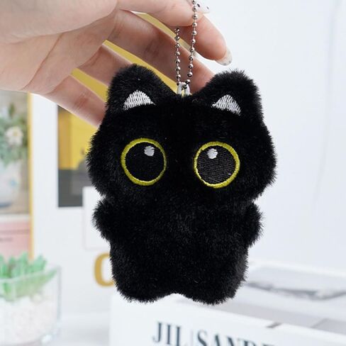 Cat Plush Keychain Charm, Cute Feline Decor for Handbags, Backpacks, and Purses in Saudi Arabia