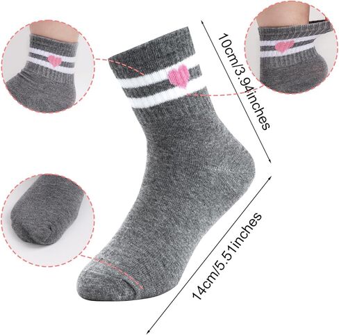 Girls Pink White Crew Athletic Socks School Uniform Cotton Ankle Socks For Children in Saudi Arabia