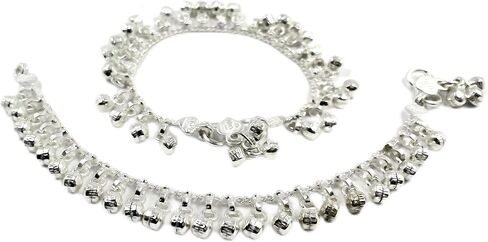 700 Silver Traditional Bell Anklet - Style#02 in Saudi Arabia