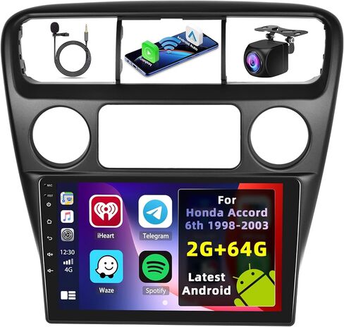 4GB 64GB Stereo for Honda Accord 6th 1998 1999 2000 2001 2002 2003 Carplay Radio 8 Corer Android 13 Camera Backup Camera 9 inch touchscreen GPS DSP 59UI in Saudi Arabia
