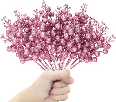 24 Pack Christmas Glitter Berries Stems, 8.5 Inch Artificial Christmas Picks, Berry Branches for Christmas Tree Ornaments, DIY Wreath, Crafts, Holiday and Party Decor (Colorful A) in Saudi Arabia